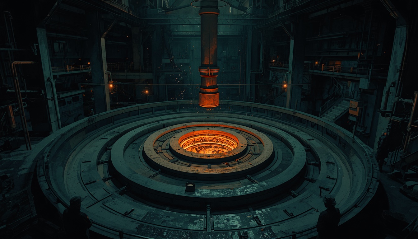 lucid-origin_A_dark_industrial_foundry_at_night_a_small_glowing_molten-orange_core_suspended_-0 lucid-origin_A_dark_industrial_foundry_at_night_a_small_glowing_molten-orange_core_suspended_-0